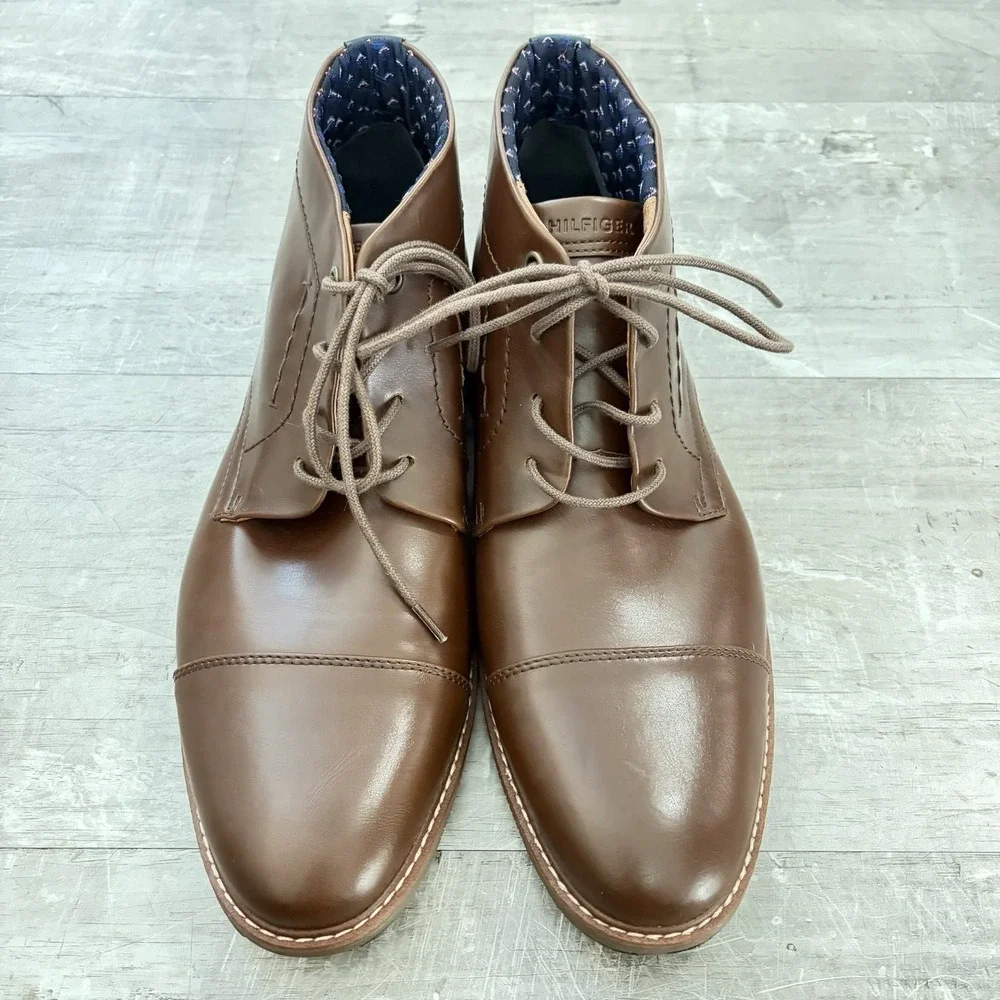 Tommy Hilfiger Men's Rawstin Cap-Toe Chukka Boots Size‎ 12 Brown